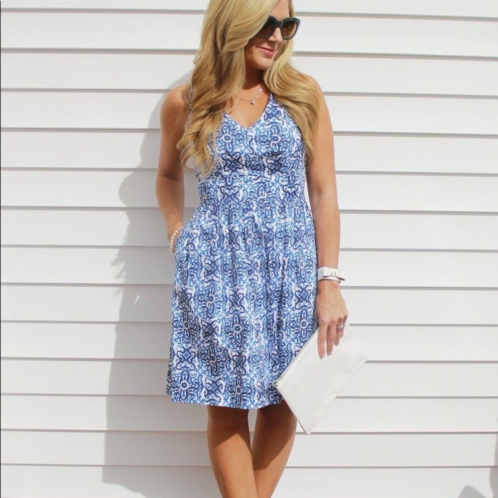 Blue and White Floral Sundress